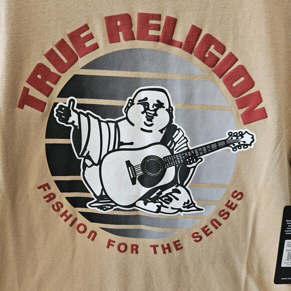 True Religion TR Sunset Tee Short Sleeve Shirt Beige Size Small - Picture 2 of 8